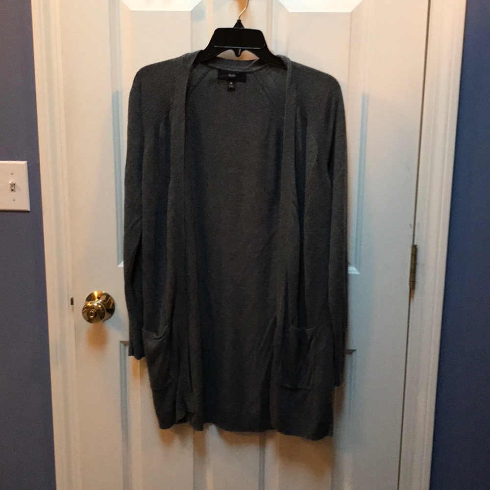 Long dark gray cardigan